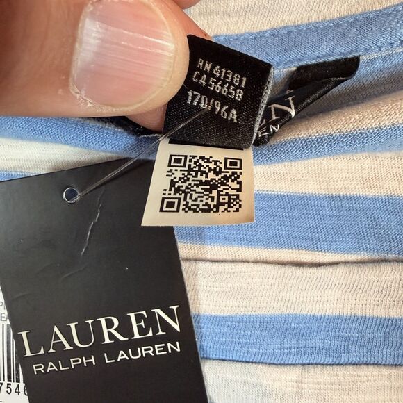 NWT Lauren Ralph Lauren Women's Mid Sleeve Cottage Shirt Size Large MSRP $79.50 - Picture 5 of 8